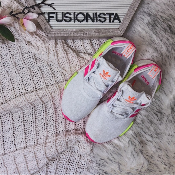 ‼️sold‼️NWT🍭 Adidas NMD R1 Hot Pink/Yellow 6W - Picture 6 of 10